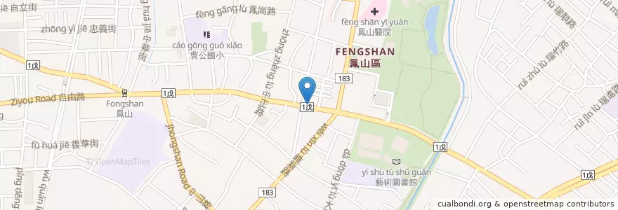 Mapa de ubicacion de 羊肉料理 en Taiwan, Kaohsiung, 鳳山區.