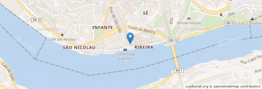 Mapa de ubicacion de Ribeira 50 en Portugal, Norte, Porto, Área Metropolitana Do Porto, Porto, Vila Nova De Gaia, Santa Marinha E São Pedro Da Afurada.