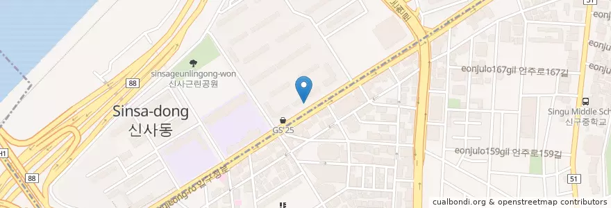 Mapa de ubicacion de 이다듬 치과의원 en Coreia Do Sul, Seul, 강남구, 압구정동.