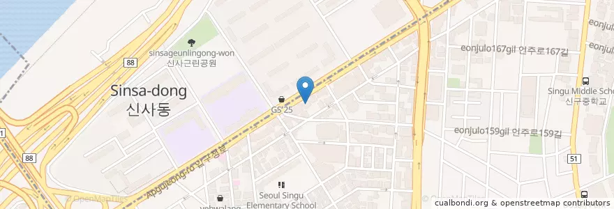 Mapa de ubicacion de 한국씨티은행압구정지점 en South Korea, Seoul, Gangnam-Gu, Sinsa-Dong, Apgujeong-Dong.