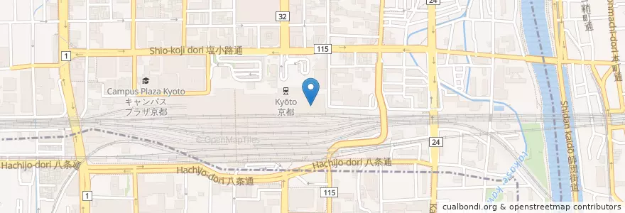 Mapa de ubicacion de 京都劇場 (Kyoto-Gekijo) en Japan, 京都府, Kioto, 下京区.