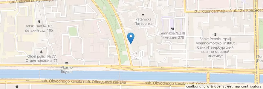 Mapa de ubicacion de Пивас en Russia, Северо-Западный Федеральный Округ, Oblast' Di Leningrado, San Pietroburgo, Адмиралтейский Район.