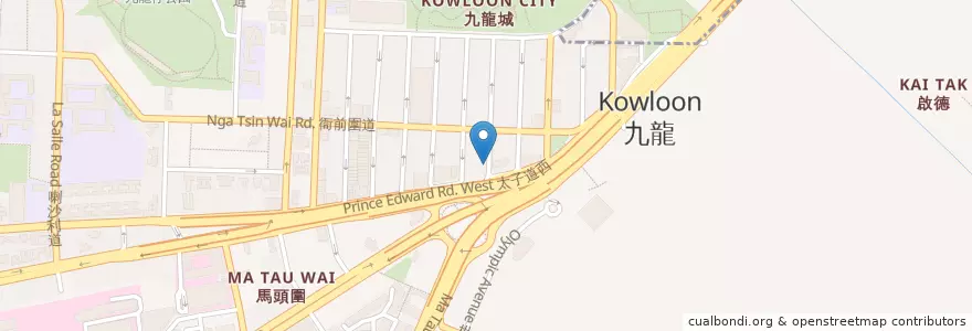 Mapa de ubicacion de 合成糖水 en China, Cantão, Hong Kong, Kowloon, Novos Territórios, 九龍城區 Kowloon City District.