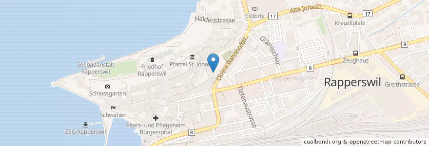 Mapa de ubicacion de Subway en Schweiz, Sankt Gallen, Wahlkreis See-Gaster, Rapperswil-Jona.