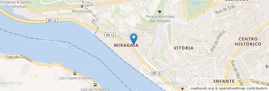 Mapa de ubicacion de Alfândega Douro en Portekiz, Norte, Área Metropolitana Do Porto, Porto, Porto, Cedofeita, Santo Ildefonso, Sé, Miragaia, São Nicolau E Vitória.