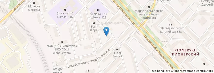 Mapa de ubicacion de Участковый пункт №3 en روسيا, منطقة فيدرالية أورالية, أوبلاست سفردلوفسك, بلدية يكاترينبورغ.