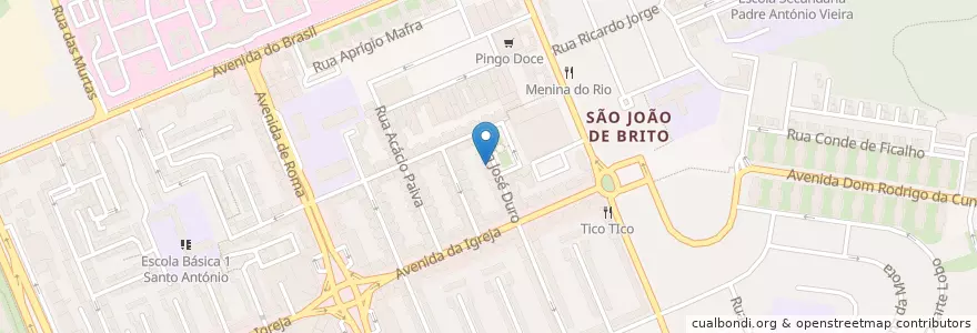 Mapa de ubicacion de Restaurante Courenses en Португалия, Área Metropolitana De Lisboa, Лиссабон, Grande Lisboa, Лиссабон, Alvalade.