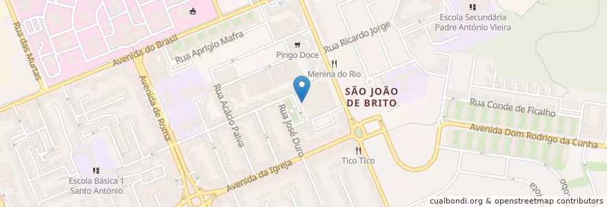 Mapa de ubicacion de Restaurante Mercado Alvalade en Portugal, Área Metropolitana De Lisboa, Lissabon, Grande Lisboa, Lissabon, Alvalade.
