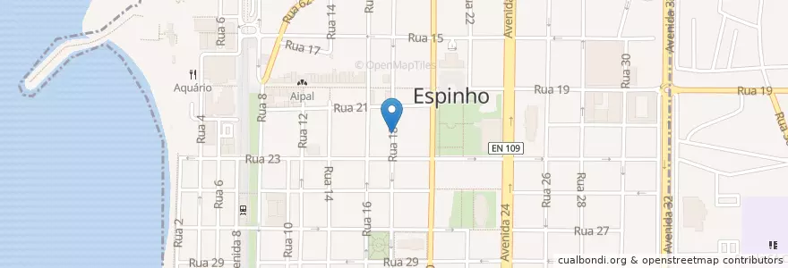 Mapa de ubicacion de Espinho en پرتغال, Aveiro, Norte, Área Metropolitana Do Porto, Espinho, Espinho.