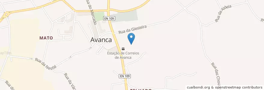Mapa de ubicacion de Avanca en 포르투갈, Aveiro, Centro, Baixo Vouga, Estarreja, Avanca.