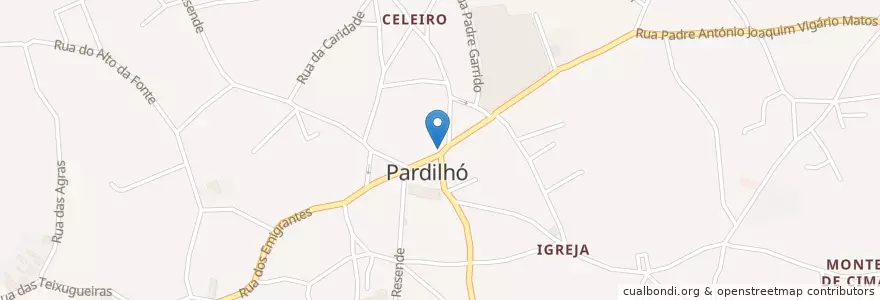 Mapa de ubicacion de Pardilhó en ポルトガル, Aveiro, Centro, Baixo Vouga, Estarreja, Pardilhó.