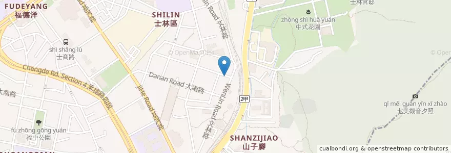 Mapa de ubicacion de 直火人燒肉丼飯屋 en Taiwan, 新北市, Taipé, 士林區.