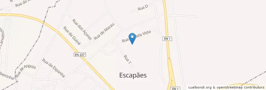 Mapa de ubicacion de Escapães en Portugal, Aveiro, Norte, Área Metropolitana Do Porto, Santa Maria Da Feira, Escapães.