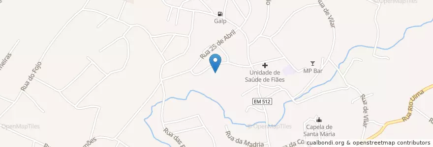 Mapa de ubicacion de Fiães en البرتغال, آويرو, المنطقة الشمالية (البرتغال), Área Metropolitana Do Porto, Santa Maria Da Feira, Fiães.