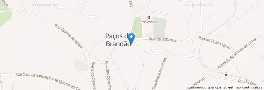Mapa de ubicacion de Paços de Brandão en البرتغال, آويرو, المنطقة الشمالية (البرتغال), Área Metropolitana Do Porto, Santa Maria Da Feira, Paços De Brandão.
