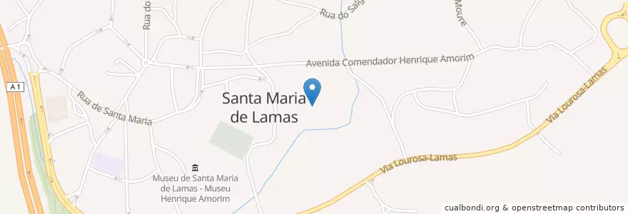 Mapa de ubicacion de Santa Maria de Lamas en Portugal, Aveiro, Nord, Área Metropolitana Do Porto, Santa Maria Da Feira, Santa Maria De Lamas.