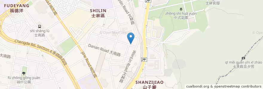 Mapa de ubicacion de 北大牛排 en 臺灣, 新北市, 臺北市, 士林區.