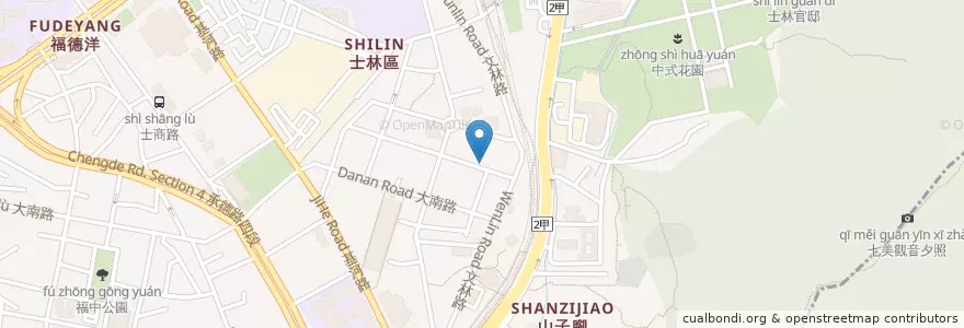 Mapa de ubicacion de 咖啡物語 en Taiwan, 新北市, Taipei, 士林區.