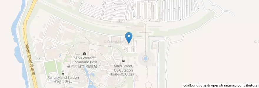 Mapa de ubicacion de 演藝人員餐廳 Team Disney Diner en China, Hong Kong, Provincia De Cantón, Nuevos Territorios, 荃灣區 Tsuen Wan District.