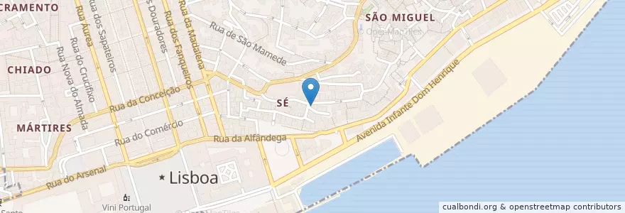 Mapa de ubicacion de Esperanca da Se en Portugal, Lisboa, Grande Lisboa, Lisbon, Santa Maria Maior.