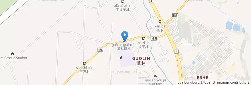Mapa de ubicacion de 菓林國小 en تايوان, تاو يوان, 大園區.