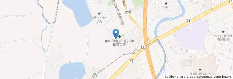 Mapa de ubicacion de 國豐公園 en 台湾, 桃園市, 桃園区.