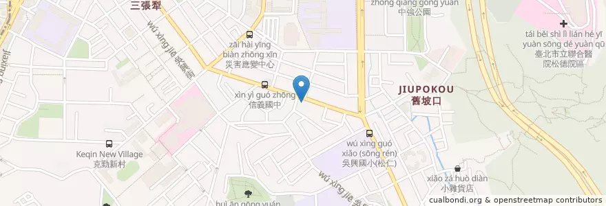 Mapa de ubicacion de 廣香廚素食館 en 타이완, 신베이 시, 타이베이시, 신이 구.