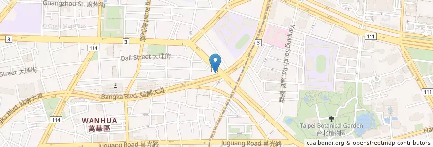 Mapa de ubicacion de -18度C冰店 en Taiwan, Nuova Taipei, Taipei, Distretto Di Wanhua.
