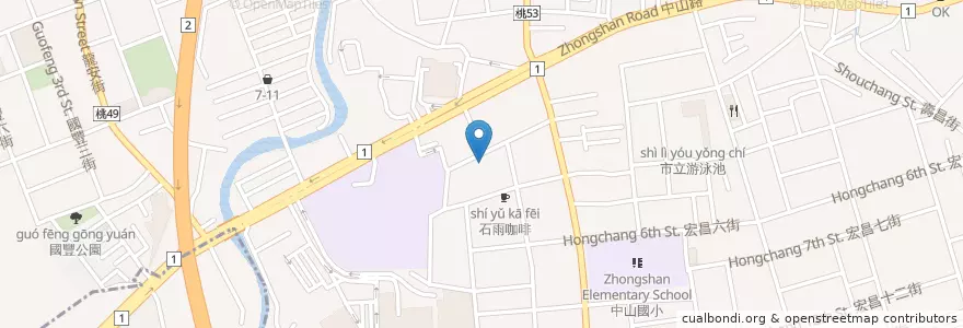 Mapa de ubicacion de 為伴餐桌 en 臺灣, 桃園市, 桃園區.