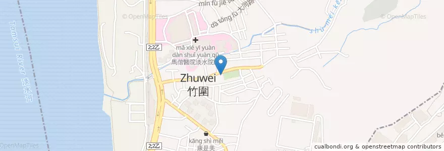Mapa de ubicacion de 佳宏快炒 en Taïwan, Nouveau Taipei, Tamsui.