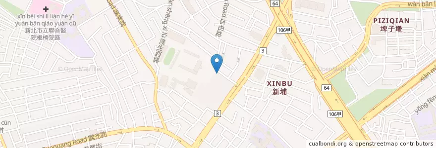 Mapa de ubicacion de 紅豆餅 en 臺灣, 新北市, 板橋區.