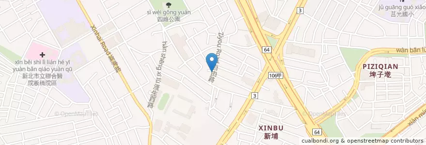 Mapa de ubicacion de 拉麵店 en تايوان, تايبيه الجديدة, 板橋區.