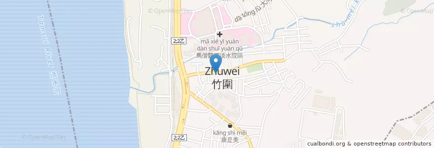 Mapa de ubicacion de 金佳肉焿 en Taiwan, Nuova Taipei, Distretto Di Tamsui.