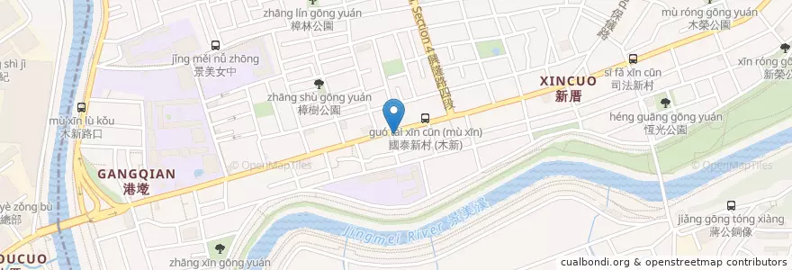 Mapa de ubicacion de 爭鮮迴轉壽司 en تایوان, 新北市, تایپه, 文山區.