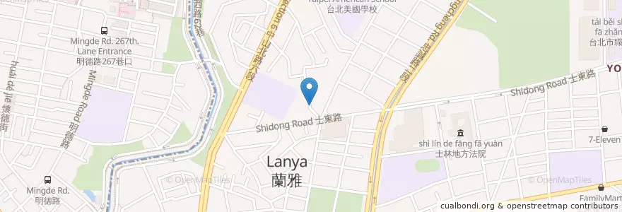 Mapa de ubicacion de 鴉片粉圓 en Taiwan, Nuova Taipei, Taipei, 士林區.