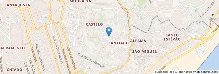 Mapa de ubicacion de Caminho da Ronda en Portugal, Lissabon, Großraum Lissabon, Lissabon, Santa Maria Maior.