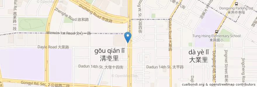 Mapa de ubicacion de 水安公園 en Tayvan, Taichung, 南屯區.
