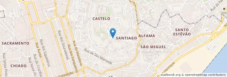 Mapa de ubicacion de Arco do Castelo en Португалия, Лиссабон, Grande Lisboa, Лиссабон, Santa Maria Maior.