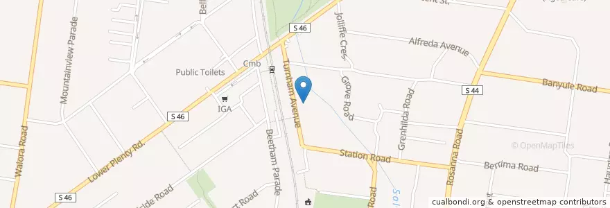 Mapa de ubicacion de Heidelberg Theatre Company en Австралия, Виктория, City Of Banyule.