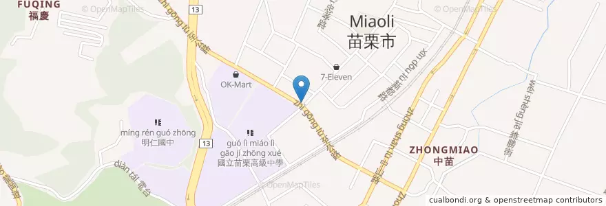 Mapa de ubicacion de 元家香北平烤鴨 en Tayvan, 臺灣省, 苗栗縣, 苗栗市.