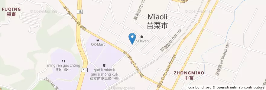 Mapa de ubicacion de 阿忠小吃 en 臺灣, 臺灣省, 苗栗縣, 苗栗市.