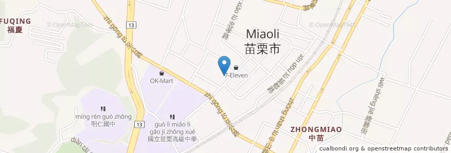 Mapa de ubicacion de 大呼過癮臭臭鍋 en 타이완, 타이완성, 먀오리 현, 먀오리시.
