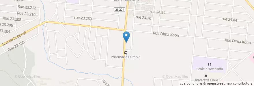 Mapa de ubicacion de Pharmacie  DJIMBIA en 布基纳法索, Centre, Kadiogo, 瓦加杜古.