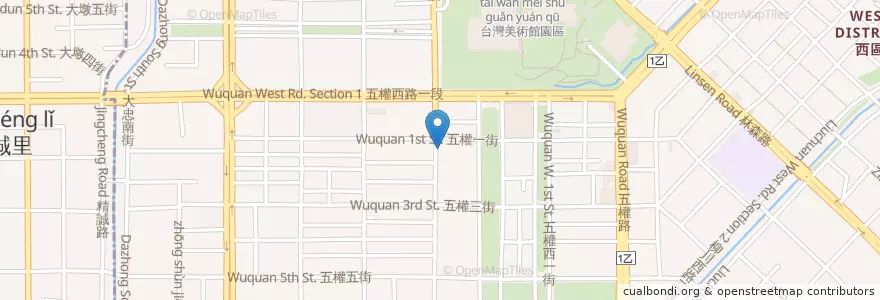 Mapa de ubicacion de 尼克咖啡 en Taïwan, Taichung, 西區.
