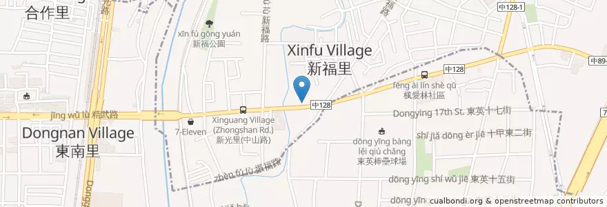 Mapa de ubicacion de 丁丁藥局 en 台湾, 台中市, 東区.
