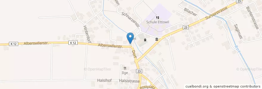 Mapa de ubicacion de Rössli en Suíça, Luzern, Ettiswil.