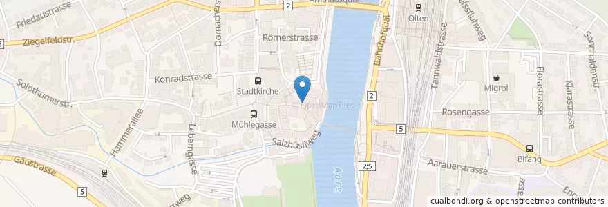 Mapa de ubicacion de Stadtbibliothek en スイス, Solothurn, Amtei Olten-Gösgen, Bezirk Olten, Olten.