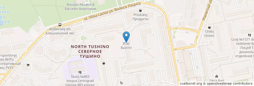 Mapa de ubicacion de Плазморан en Russia, Central Federal District, Moscow, North-Western Administrative Okrug, North Tushino District.