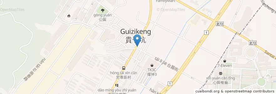 Mapa de ubicacion de 𡘙師傅便當專賣店 en Taiwan, 新北市, 泰山區.