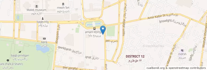 Mapa de ubicacion de سعدی جنوبی en Iran, Téhéran, شهرستان تهران, Téhéran, بخش مرکزی شهرستان تهران.